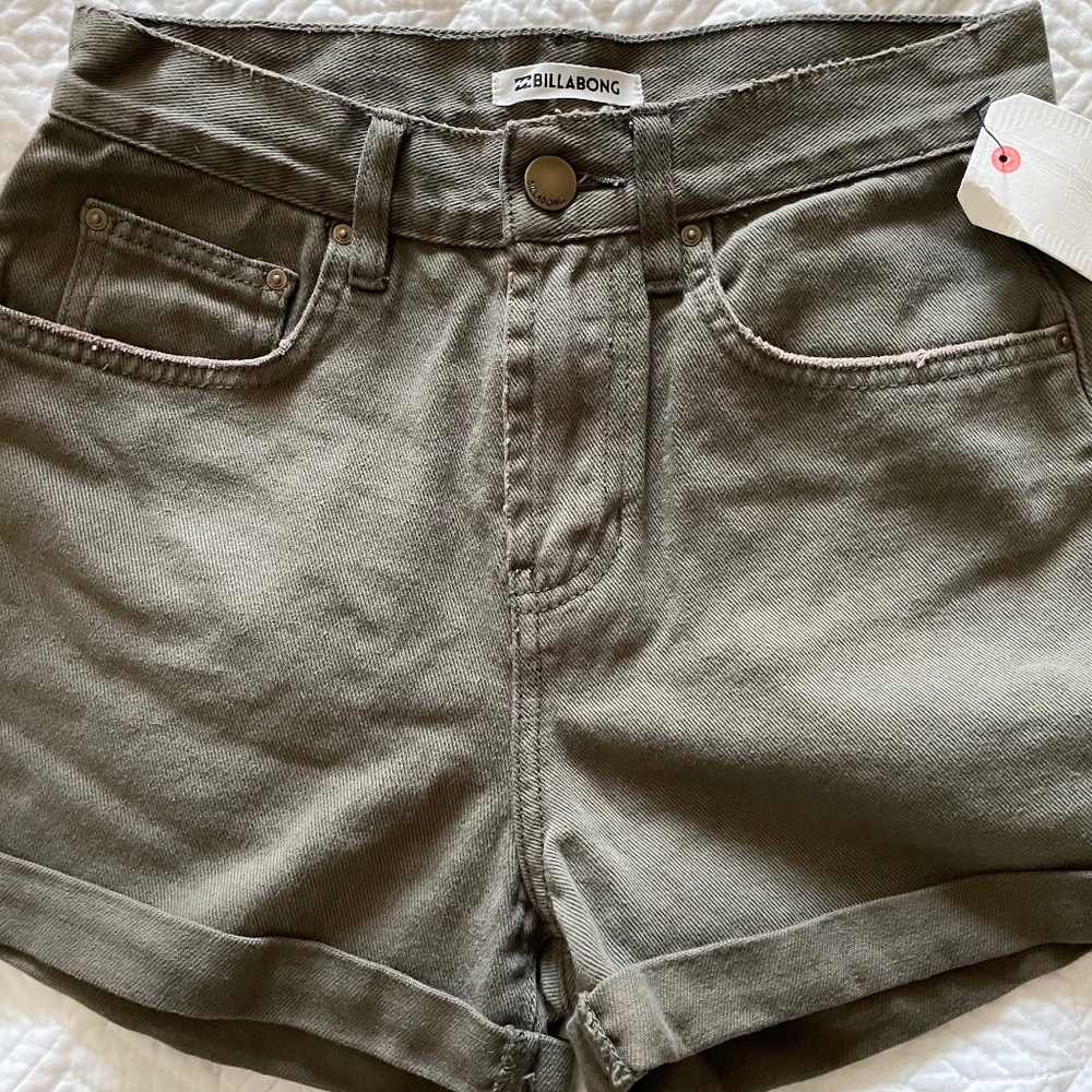 Billabong Jean Shorts - High Wasted in Green